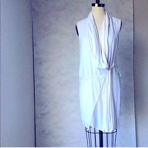 ZARA COWL LAYERED ASYMMETRIC DRAPE DRESS 941